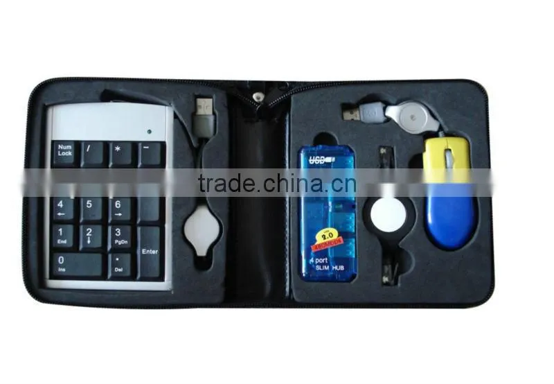 Portable USB Travel Kit with Mini USB Optical Mouse