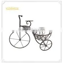 garden bicycle flower pot planter basket sculpture iron metal flower stand