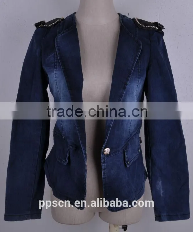 high quality fashion cotton woman US style cardigan long cowboy jacket