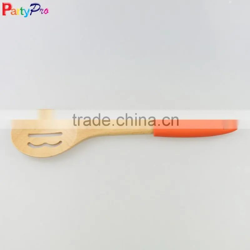 2016 new product Bamboo kitchen utensils with silicone handles