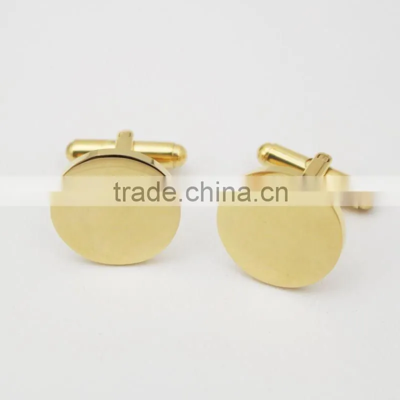 2016 Fashion Gold Plating Cufflink Adding Custom Logo