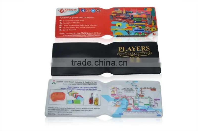 Fashion Design PVC 2 Folder Credit Card Holder for Bank