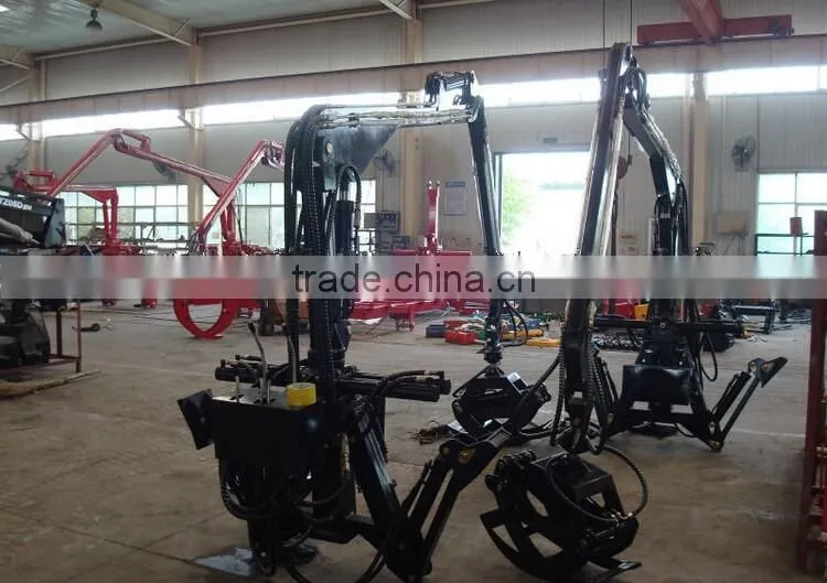 Tractor towable log trailer with crane/Hydraulic log crane