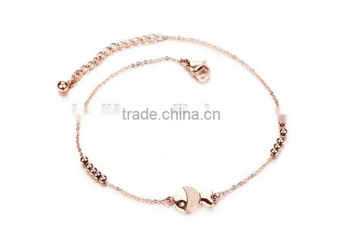 jewellery fashionable 316L stainless steel style fish charm sexy slave anklet chain