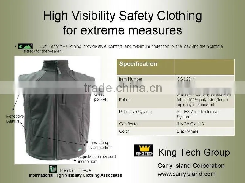 Soft Shell stretchable Men's reflective vest