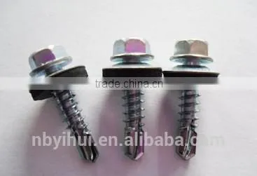 self drilling roofing screw with hex washer head