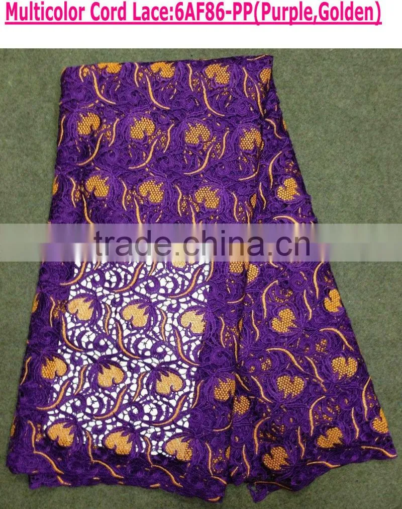 Colorful fancy lace wedding dress lace with high quality