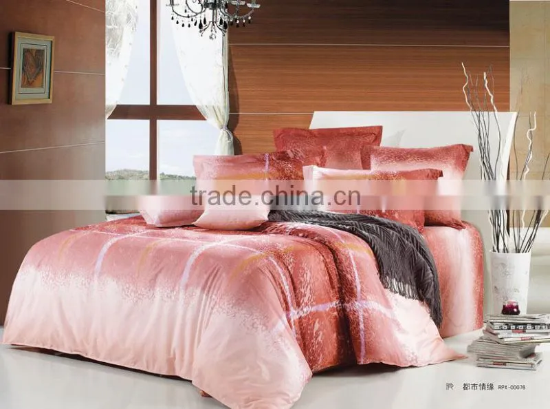 100% cotton reactive stripe design bedding set