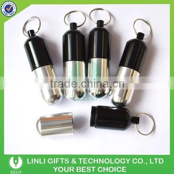 Oem Logo Promotional Gift Metal Pill Box Keyring