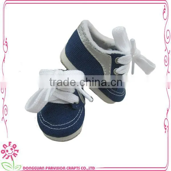 Mini golden doll shoes with bow OEM 18'' doll shoes for kids