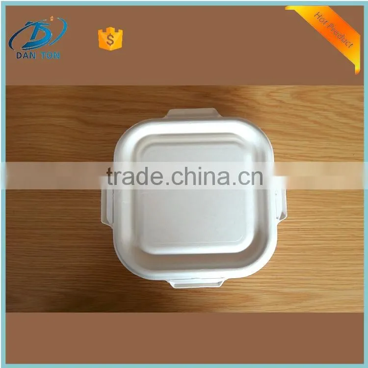 Fluting lidded disposable quadrate paper pulp lunch box