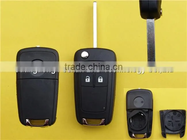 2 buttons flip folding remote key fob case shell for Chevrolet Cruze HU100 blade