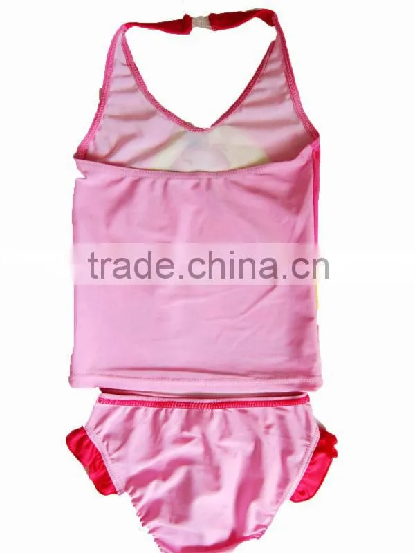 Sweet 2013 hot selling cartoon kids two piece swimwear