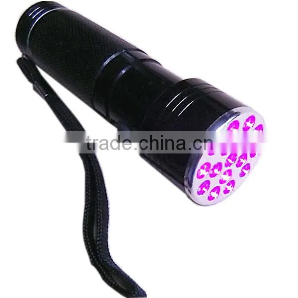 Aluminum 16 led uv flashlight for fluorescence detection