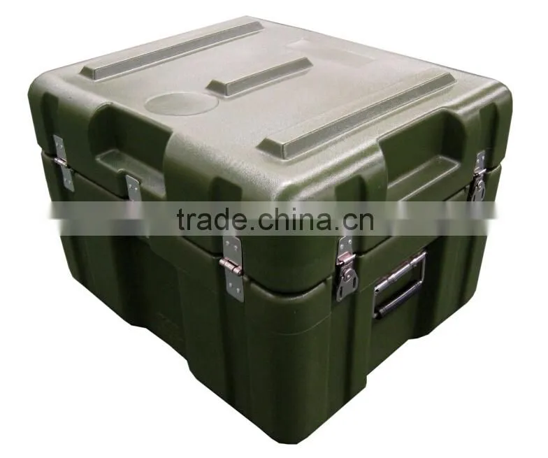 73L army green plastic equipment case, military hard case with handle