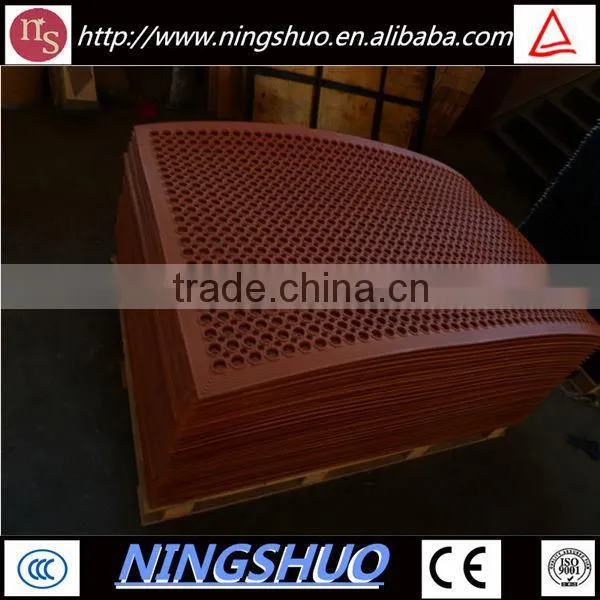 Industry wholesale of safety non slip kitchen rubber anti fatigue mat with hole