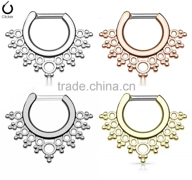 Septum Clicker Surgical Steel 14G or 16G Nose Ring