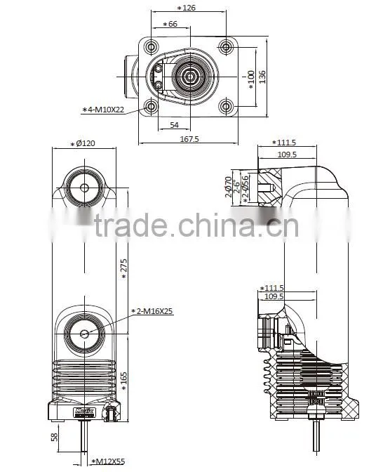 parts of vacuum circuit breaker 3150A 4000A insulated tube