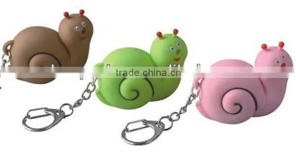 2013 Promotional Snail Shaped LED Keychain with Sound