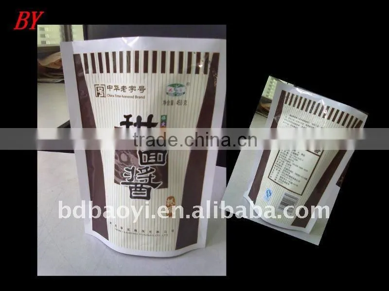 Food grade plastic bag for paste