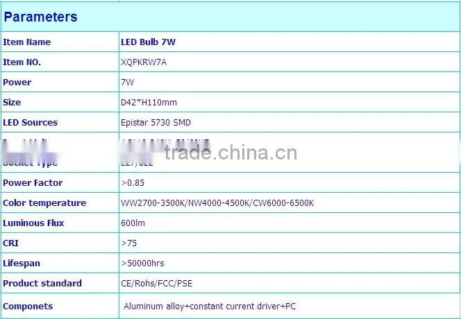 Hot sale AC100-240V 180 Degree LED Bulbs