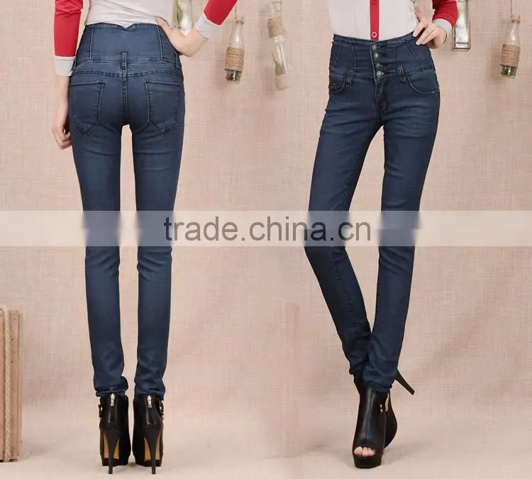 Hot-selling elegant autumn high quality garment factory denim trousers