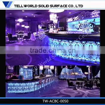 2014 modern popular luxury boat shape artificial marble home bar counter furniture for sale