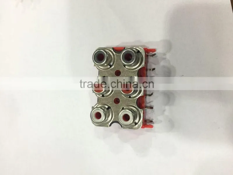 6 RCA plug box type rca connector AV socket with best price