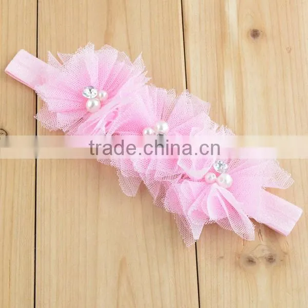 pink flowers girls cheap kids hair accessories for kids