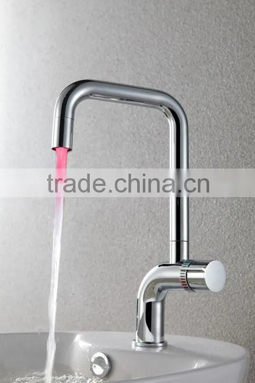 HM-U011 factory supply ornate basin faucet with LED light,,kitchen waterfall faucet