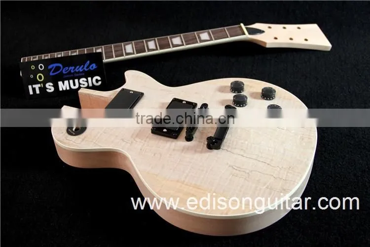 China Guitar Factory Mahogany Body Flamed Maple Top DIY Electric Guitar Kits MX-021