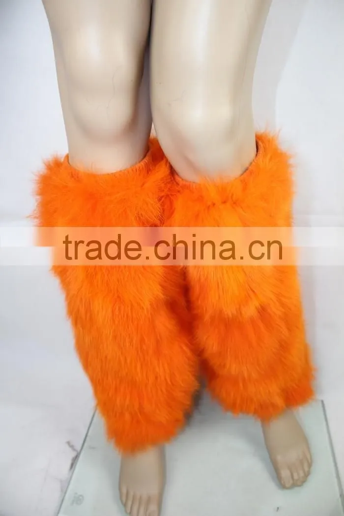 Lady Fashion White Boot Topper/Real Fox Fur Leg Warmer