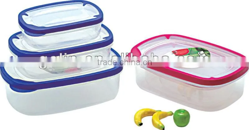 3pcs TPR rectangle rubbermaid food storage container set