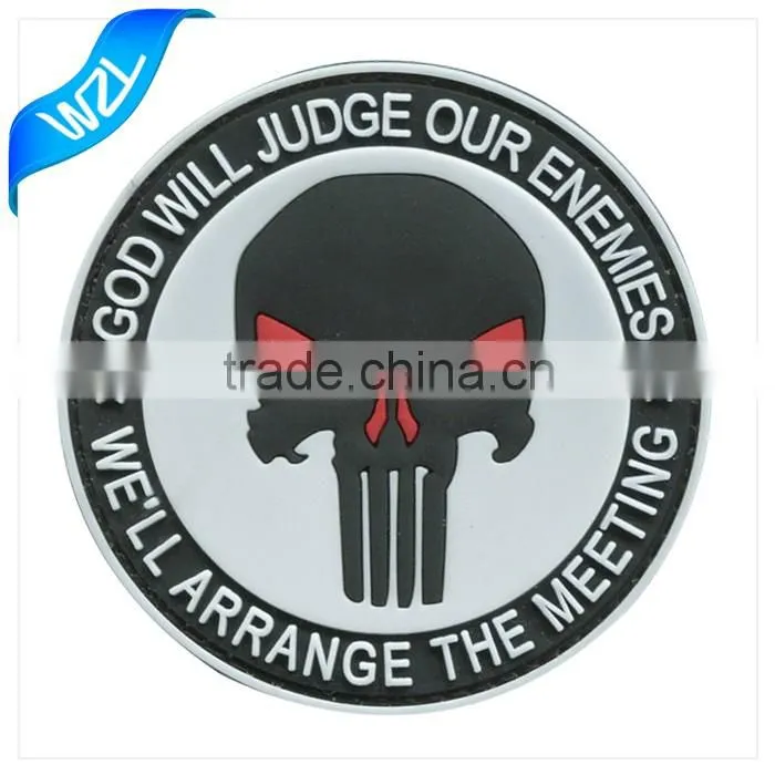 Custom PVC morale rubber repair patch rubber label