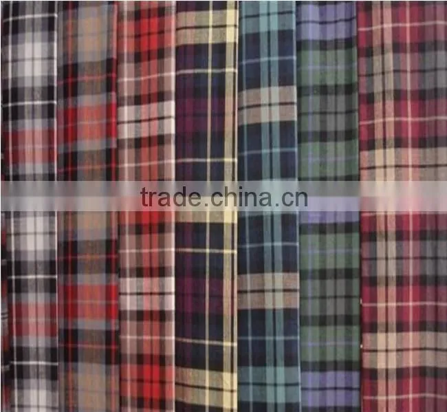 Comfortable 100% Cotton Flannel Solid Dyed Fabric or Printed Plaid Check