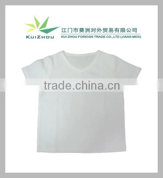 Solid Color Boy's V Neck Plain White Baby t Shirt