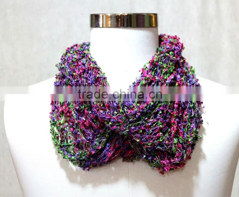 Hand knitted Mess loop scarves infinity scarves