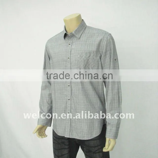 Chinese factory processing ODM OEM 100% cotton casual long sleeve popular check men's shirt