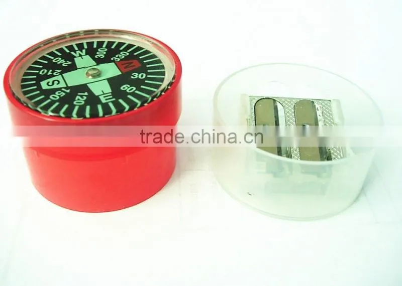 Plastic funny pencil sharpener with compass