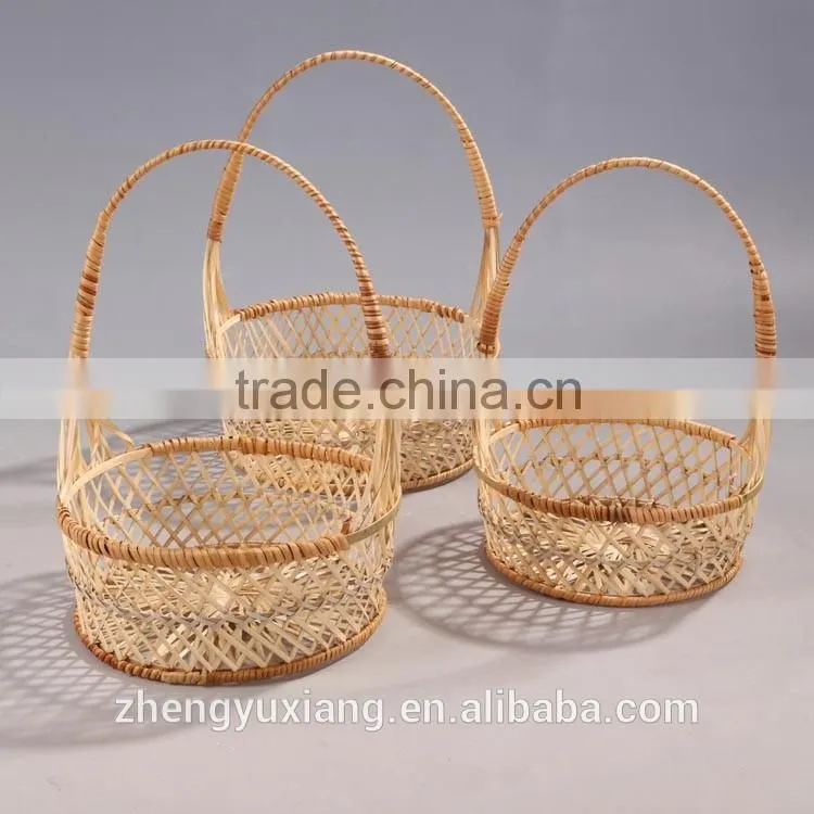Handwoven bamboo fruits vegetables hanging basket