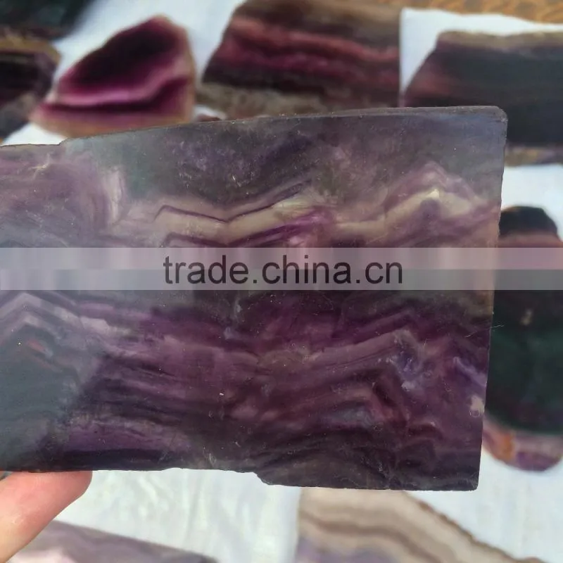 High Quality Natural Sliced Fluorite Crystal Stones Ornaments For Sale