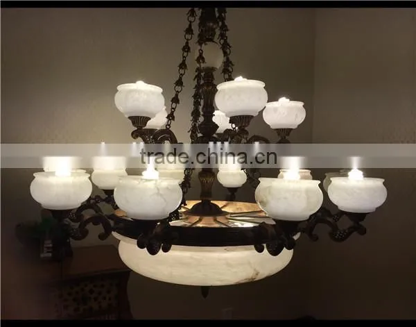 Traditional European Alabaster Lamps for Living Room