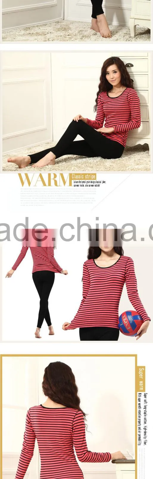 Custom Woman's Clothes ladies sexy Thermal underwear made in china