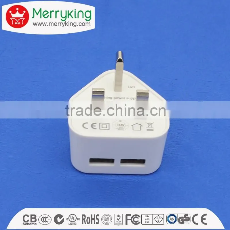 interchangeable quick dual port usb charger 2a 5v 220v power adapter with PSE/KC/SAA/UL/FCC/CE