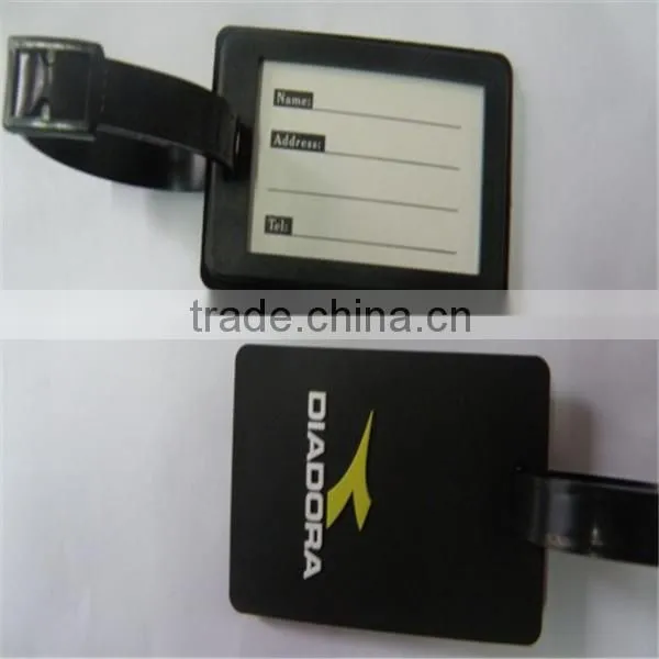PVC Embossed Rectangle Airplane Luggage Tag For Traveling