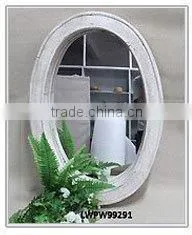 French White Wood Frame Elegant Design Large Decor Wall Mirror