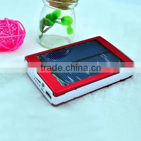 12000mAh Portable Solar Mobile Phone Charger Power Bank Red