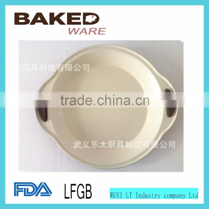 carbon steel metal baking pan non-stick round cake pan with silicone handle