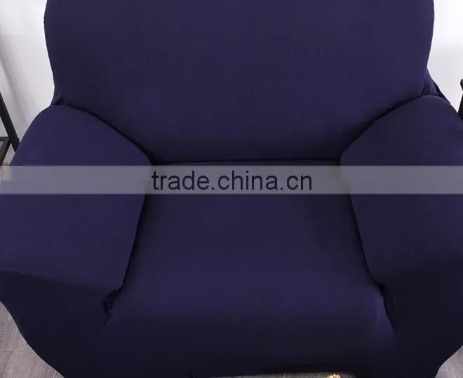 Popular elastic stretch leather sofa slipcover sapphire blue008