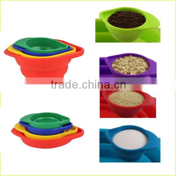 Space Saving FDA Standard Collapsible Silicone Measuring Cup Set